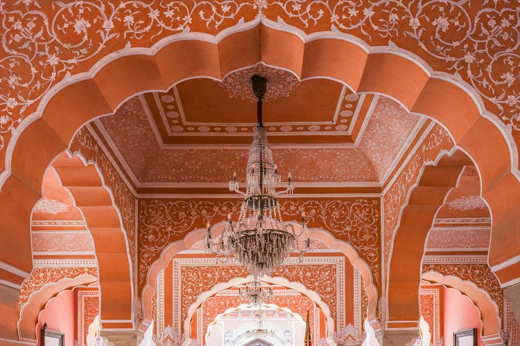 Ornate Palace Ceiling, Jaipur, Rajasthan, India