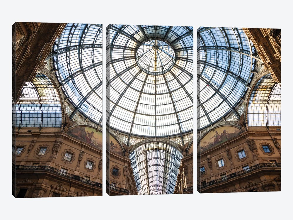 Galleria Vittorio Emanuele, Milan, Italy by Matteo Colombo 3-piece Canvas Wall Art