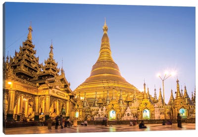 Golden Shwedagon Pagoda, Burma Canvas Art Print - Arches