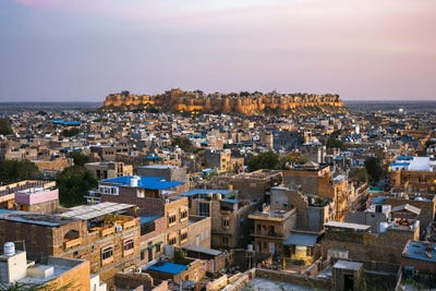 Old Town And Fort At Sunset, Jaisalmer, India by Matteo Colombo canvas print