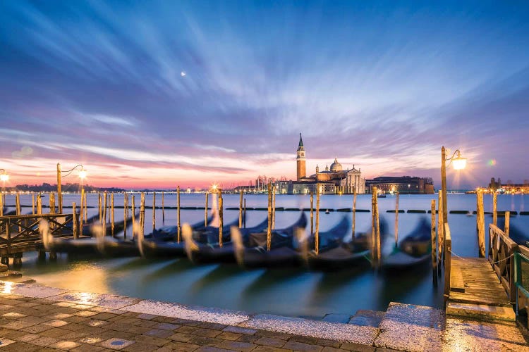 Gondolas Moored, Venice