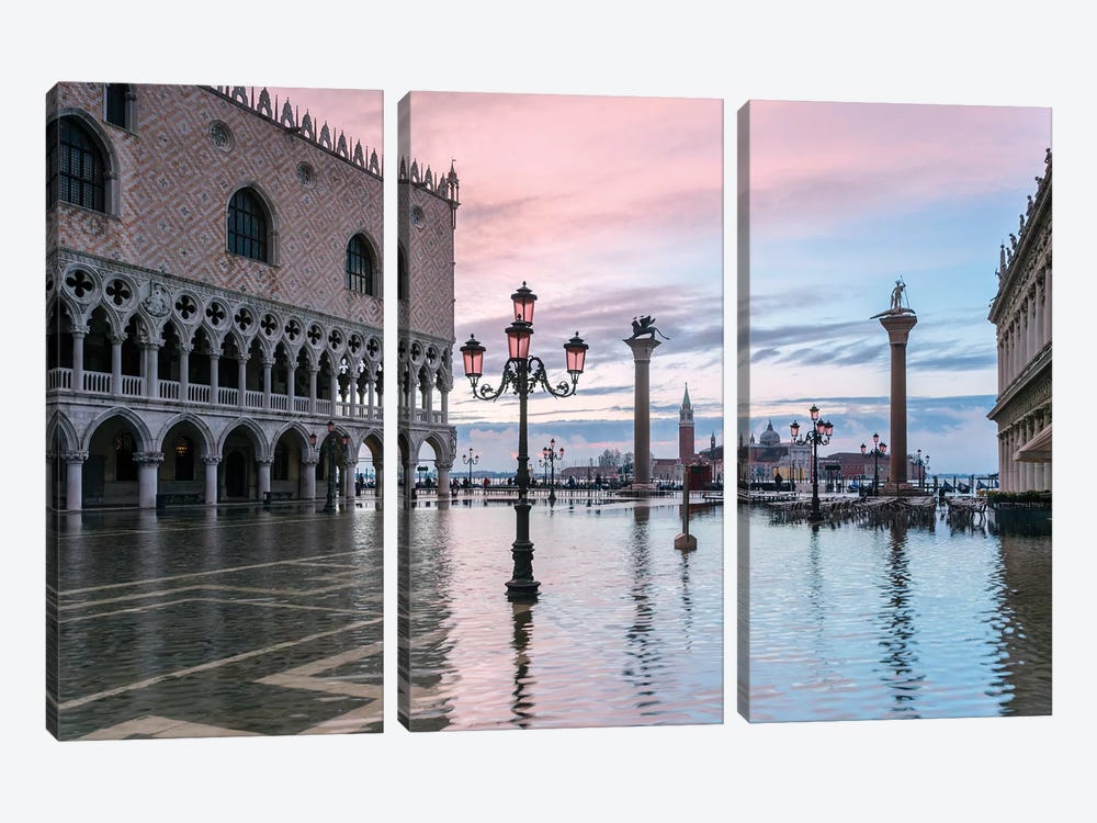 High Tide In Venice by Matteo Colombo 3-piece Canvas Artwork