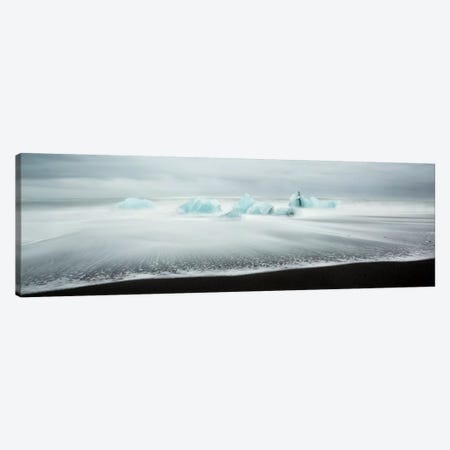Icebergs On Black Beach I Canvas Print #TEO214} by Matteo Colombo Canvas Artwork