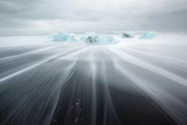 Ice & Snow Close-Ups: Icebergs On Black Beach II by Matteo Colombo