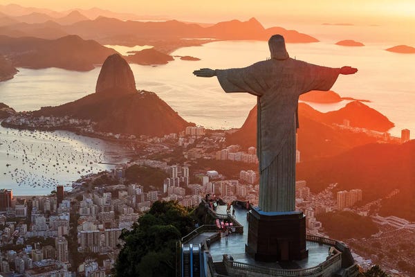 Matteo Colombo: Christ The Redeemer Sunrise, Rio De Janeiro, Brazil by Matteo Colombo
