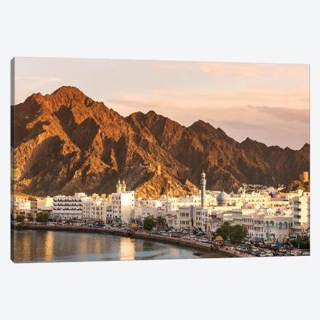 Muscat Town At Sunset, Oman Canvas Print #TEO227} by Matteo Colombo Canvas Print