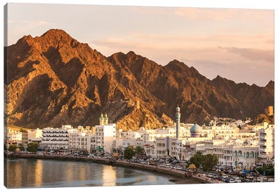 Muscat Town At Sunset, Oman Canvas Art Print - Oman