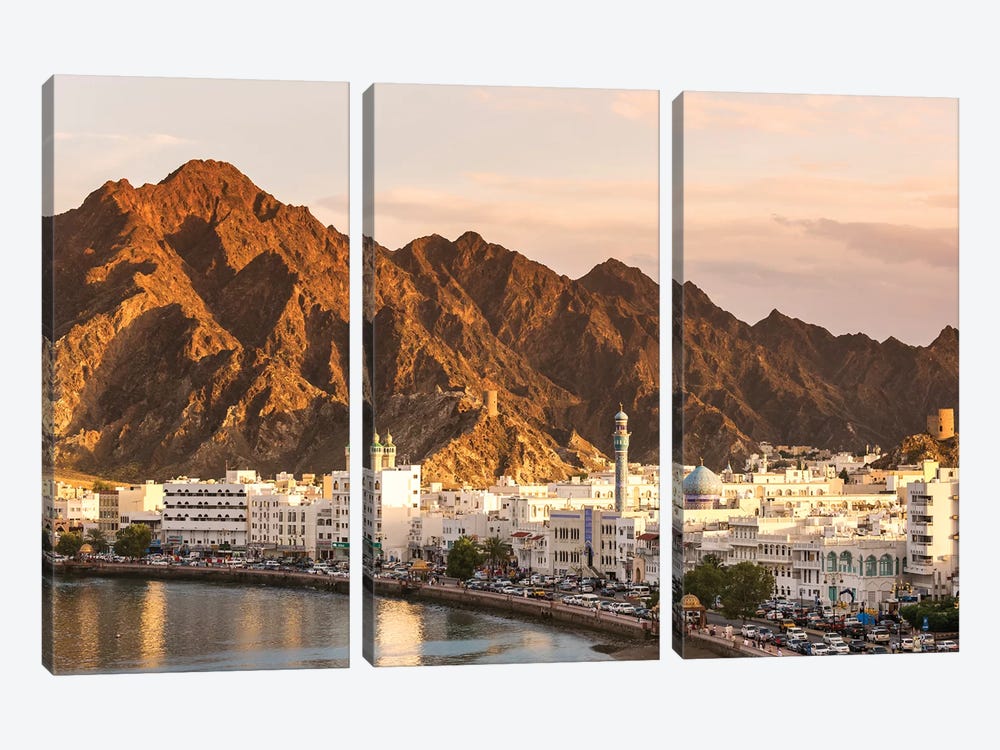 Muscat Town At Sunset, Oman by Matteo Colombo 3-piece Canvas Artwork
