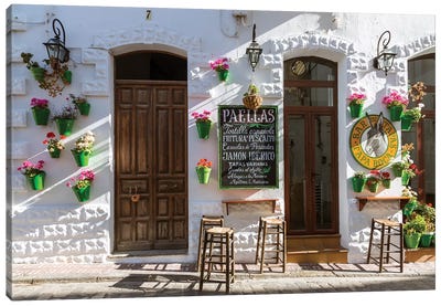 Outdoor Café In Andalusia, Spain Canvas Art Print - Door Art