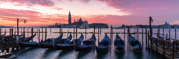 Harbors: Panoramic Of Gondolas, Venice by Matteo Colombo