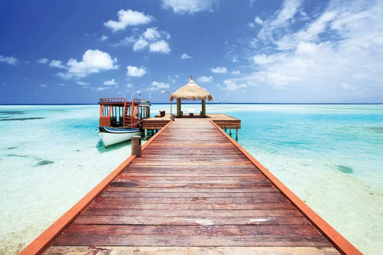 Pier To Tropical Sea In The Maldives