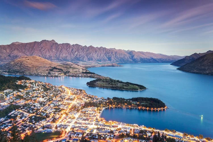 Queenstown At Dusk, New Zealand