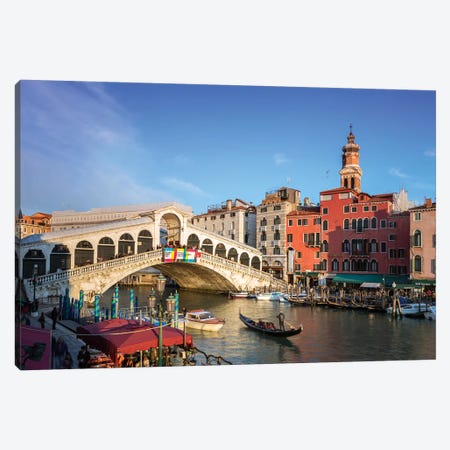 Rialto Bridge On The Grand Canal, Venice Canvas Print #TEO241} by Matteo Colombo Canvas Art