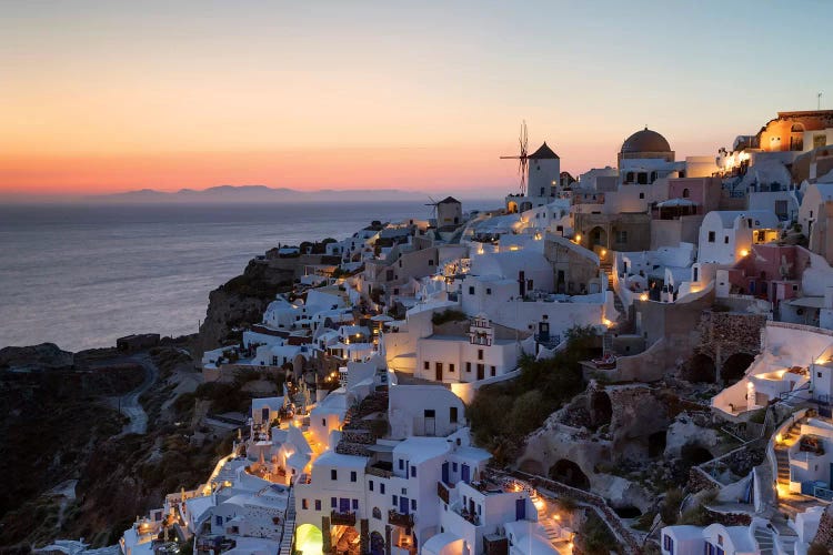 Romantic Sunset In Santorini