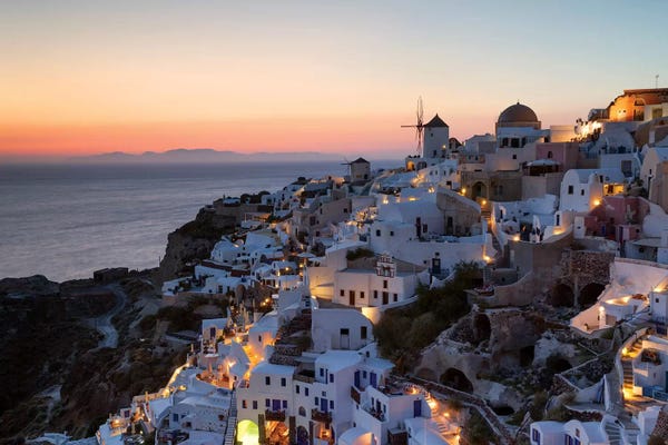 Domes: Romantic Sunset In Santorini by Matteo Colombo