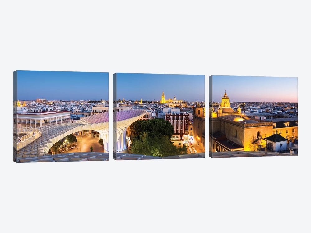 Seville At Dusk, Andalusia, Spain by Matteo Colombo 3-piece Canvas Art