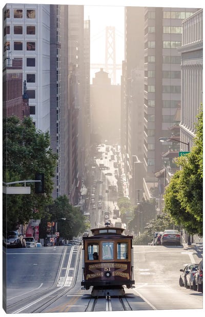 Cable Car, San Francisco, California, USA Canvas Art Print - Building & Skyscraper Art