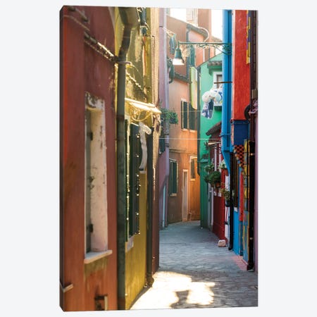 Small Alley In Burano, Venice Canvas Print #TEO251} by Matteo Colombo Canvas Print