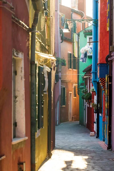 Burano: Small Alley In Burano, Venice by Matteo Colombo