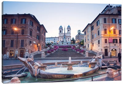 Spanish Steps, Rome Canvas Art Print - Stairs & Staircases