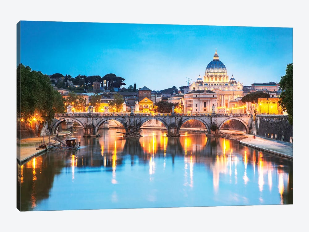 St Peter's Basilica And Tevere River, Rome by Matteo Colombo 1-piece Canvas Art Print