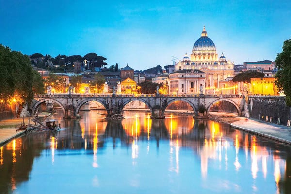 Domes: St Peter's Basilica And Tevere River, Rome by Matteo Colombo