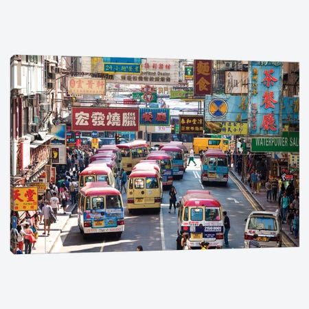Street Scene In Hong Kong Canvas Print #TEO255} by Matteo Colombo Canvas Artwork