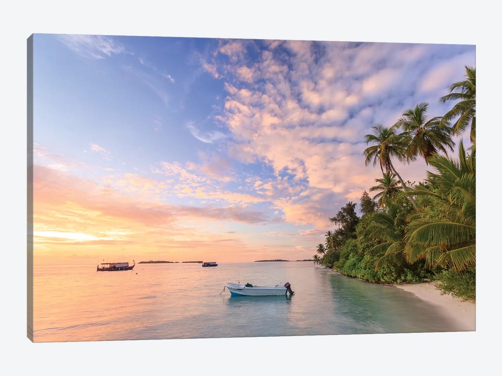 Sunrise Over Beach In The Maldives by Matteo Colombo 1-piece Canvas Artwork