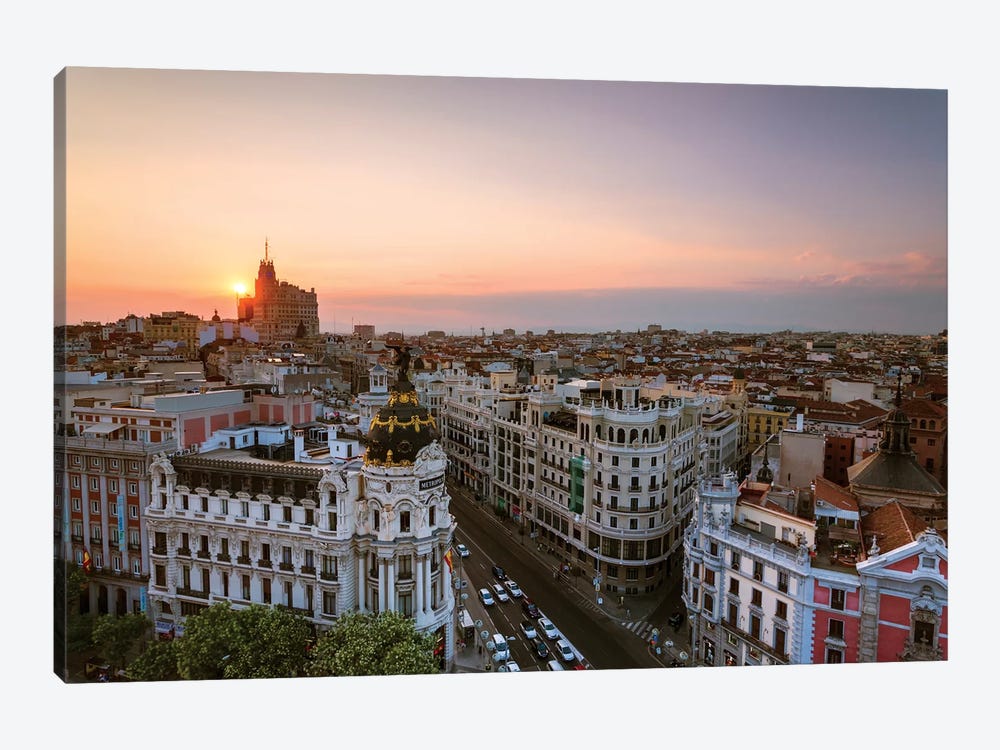 Sunset Over Madrid, Spain by Matteo Colombo 1-piece Canvas Print
