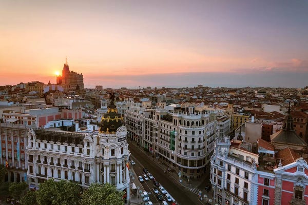 Spain: Sunset Over Madrid, Spain by Matteo Colombo