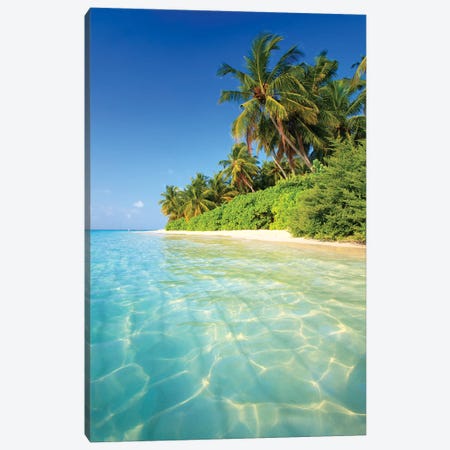Tropical Beach In The Maldives Canvas Print #TEO269} by Matteo Colombo Canvas Wall Art