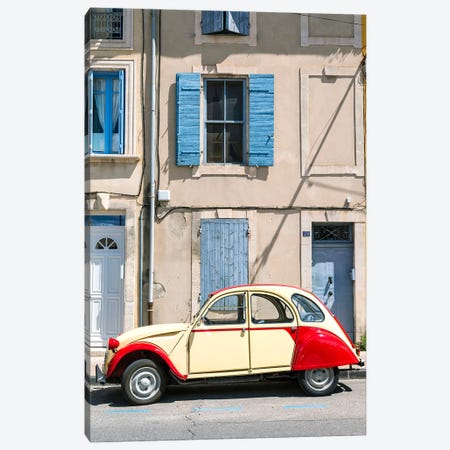 Vintage Car In The Streets Of Provence, France Canvas Print #TEO273} by Matteo Colombo Canvas Art Print