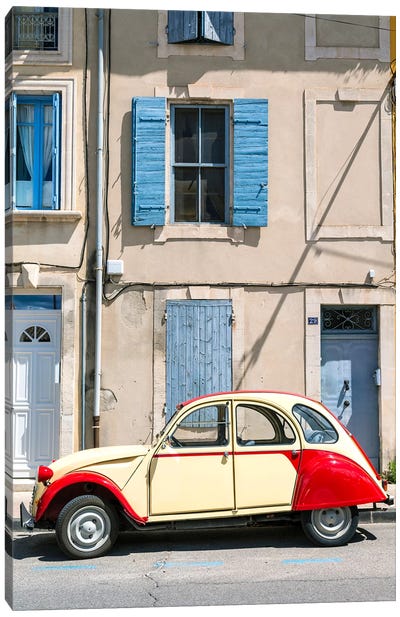 Vintage Car In The Streets Of Provence, France Canvas Art Print