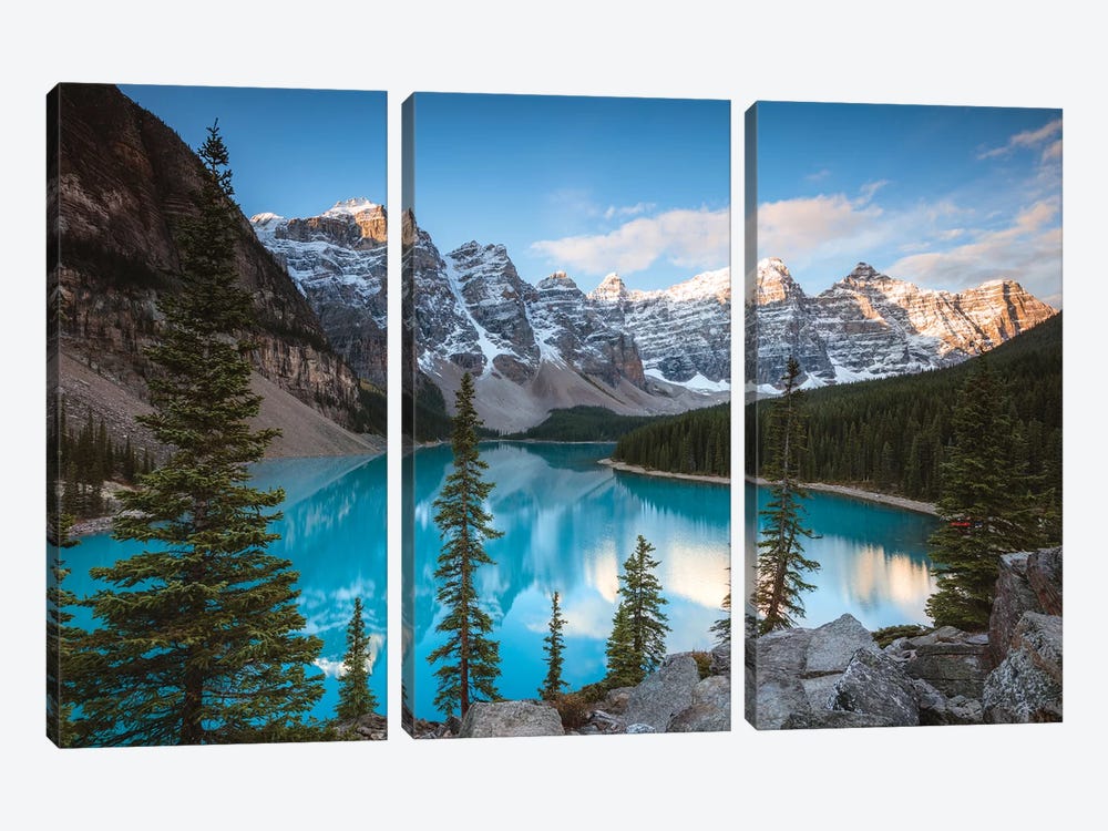 Iconic Moraine Lake by Matteo Colombo 3-piece Canvas Artwork