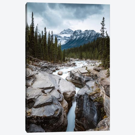 Mistaya Canyon In The Rockies Canvas Print #TEO293} by Matteo Colombo Canvas Art Print