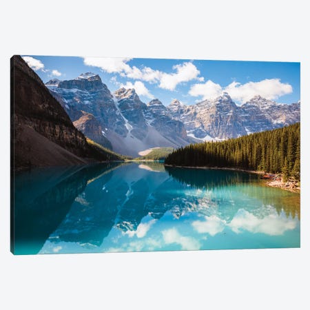 Moraine Lake And The Ten Peaks I Canvas Print #TEO295} by Matteo Colombo Canvas Artwork
