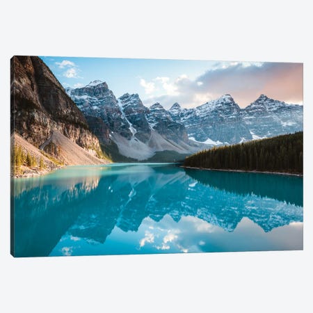 Moraine Lake Panoramic, Canada Canvas Print #TEO296} by Matteo Colombo Canvas Wall Art