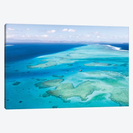 Aerial View Of Cloud 9 Floating Paradise, Malolo Barrier Reef, Republic Of Fiji Canvas Print #TEO2} by Matteo Colombo Art Print
