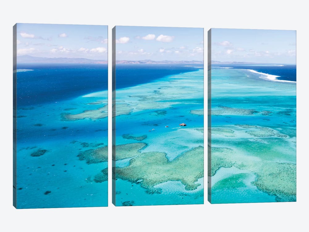 Aerial View Of Cloud 9 Floating Paradise, Malolo Barrier Reef, Republic Of Fiji by Matteo Colombo 3-piece Canvas Art