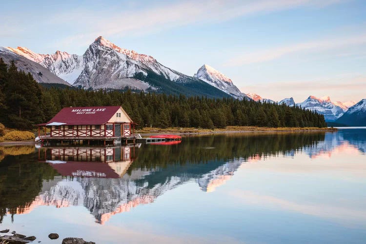 Sunset At Maligne Lake