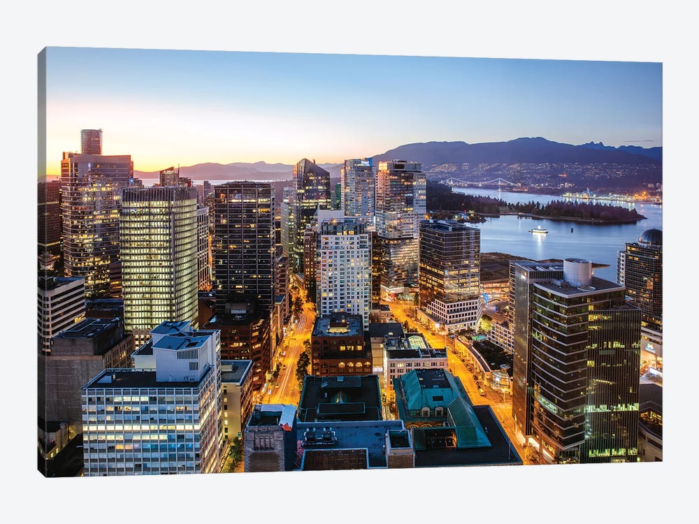 Vancouver Downtown At Dusk by Matteo Colombo 1-piece Canvas Wall Art