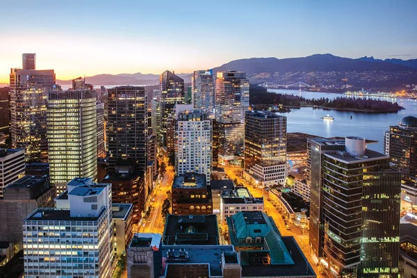 British Columbia: Vancouver Downtown At Dusk by Matteo Colombo