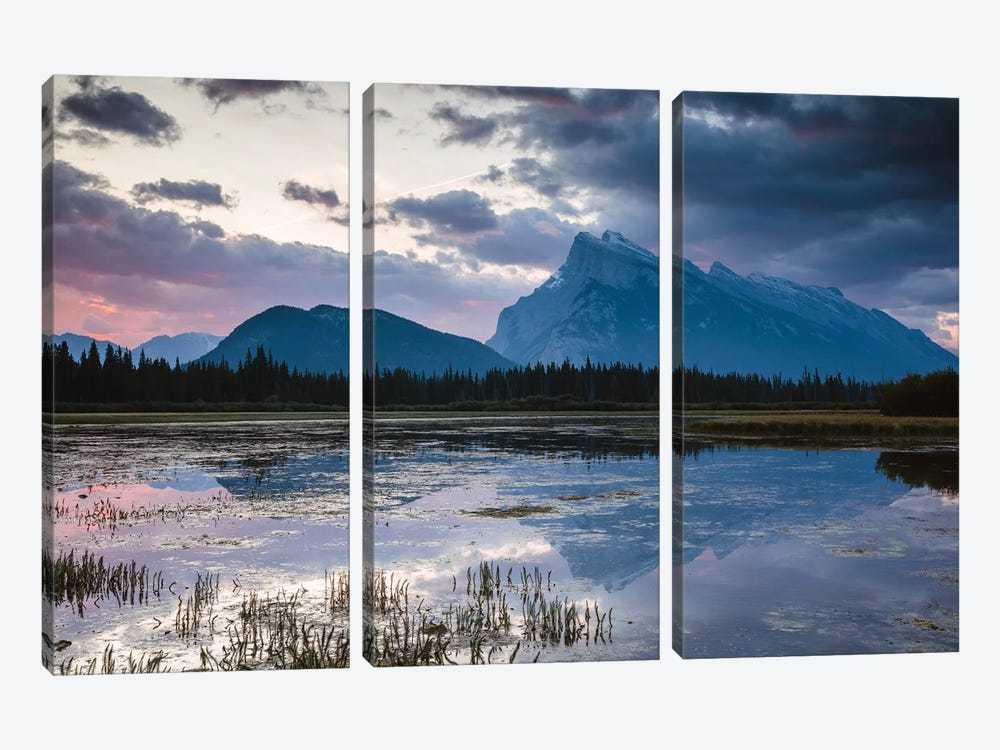Vermillion Lakes, Banff, Canada 3-piece Canvas Art Print
