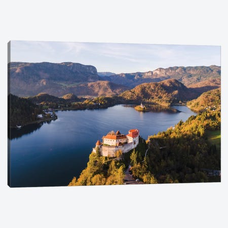Bled Castle And Lake, Slovenia Canvas Print #TEO309} by Matteo Colombo Canvas Art Print