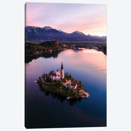 Bled Island At Sunset II Canvas Print #TEO310} by Matteo Colombo Canvas Artwork