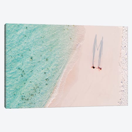 Hand In Hand On The Beach, Maldives Canvas Print #TEO313} by Matteo Colombo Canvas Artwork
