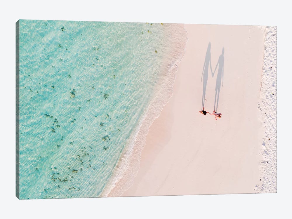 Hand In Hand On The Beach, Maldives by Matteo Colombo 1-piece Canvas Art