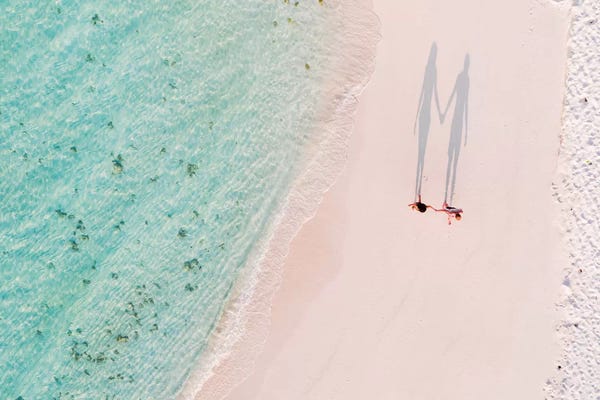 Aerial Beaches: Hand In Hand On The Beach, Maldives by Matteo Colombo