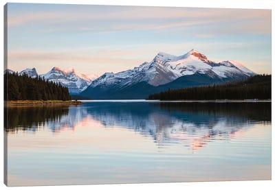 Maligne Lake Sunset, Jasper National Park, Canada Canvas Art Print - Canada Art