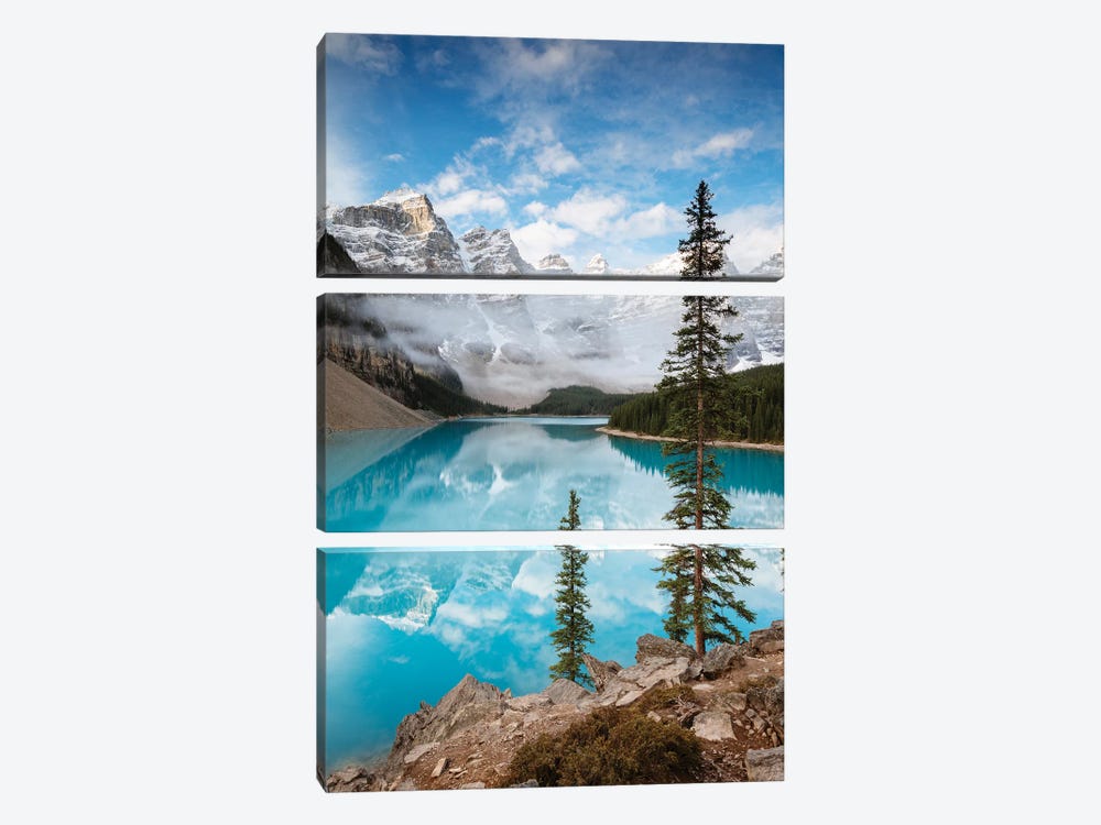 Moraine Lake In Autumn, Banff, Canada by Matteo Colombo 3-piece Canvas Artwork